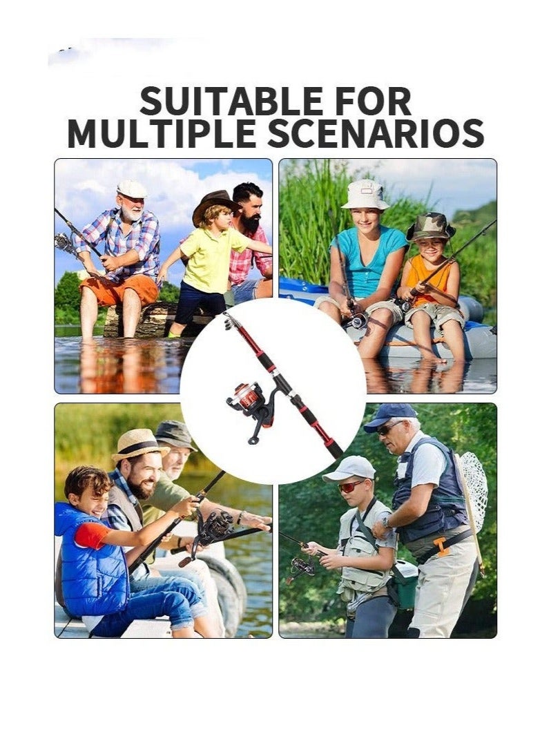 Arabest Lures Set Hard Sea Fishing Rod and Reel Combos, Portable Telescopic Fishing Rod and Reel Combo Kit, with Carrier Bag, Fishing Gear, Fishing Lures, Complete Sea Pole Kit - Image 5