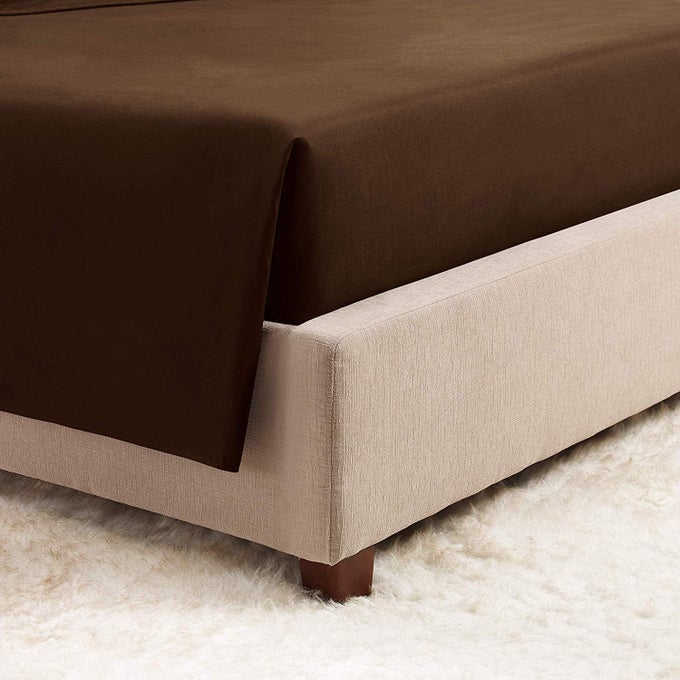 CALIFORNIA KING SIZE FITTED BEDSHEET WITH 2 PILLOW COVER 100 EGYPTIAN COTTON 1000 TC ELASTIC FITTED BEDSHEET FOR 78X84 INCH FITTED SHEET FULL KING CHOCOLATE SOLID_78 X 84CAL KING BED