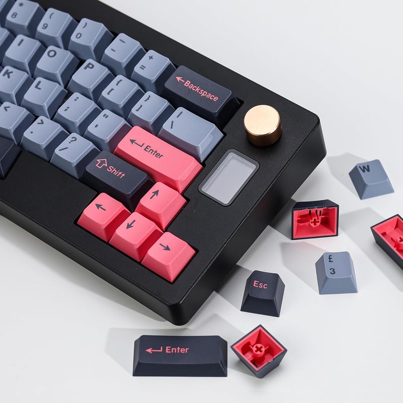 KBDiy 8008 PBT Double Shot Keycap Set,174 Keys Retro Blue Custom Key Cap Keycaps 60 Percent Cherry Profile Keycaps for 61/64/68/84/87/100/104/108 Mechanical Keyboard - Image 5