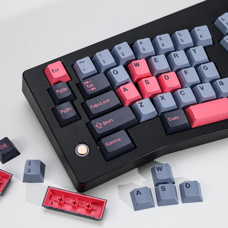 KBDiy 8008 PBT Double Shot Keycap Set,174 Keys Retro Blue Custom Key Cap Keycaps 60 Percent Cherry Profile Keycaps for 61/64/68/84/87/100/104/108 Mechanical Keyboard - Image 1
