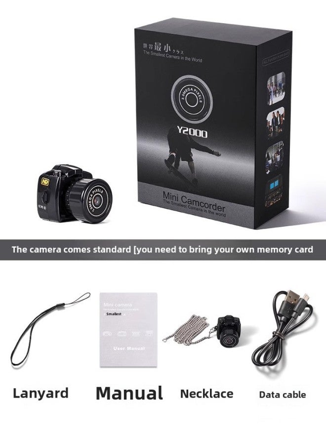 Mini Mini Small Camera Paraphernalia Photographable HD Pixel Student Party Campus Special Ccd Female-Color: Camera + Necklace (you Need To Bring Your Own Memory Card And Card Reader) (can Be Transferred To Mobile Phones And Videos)  - Image 1