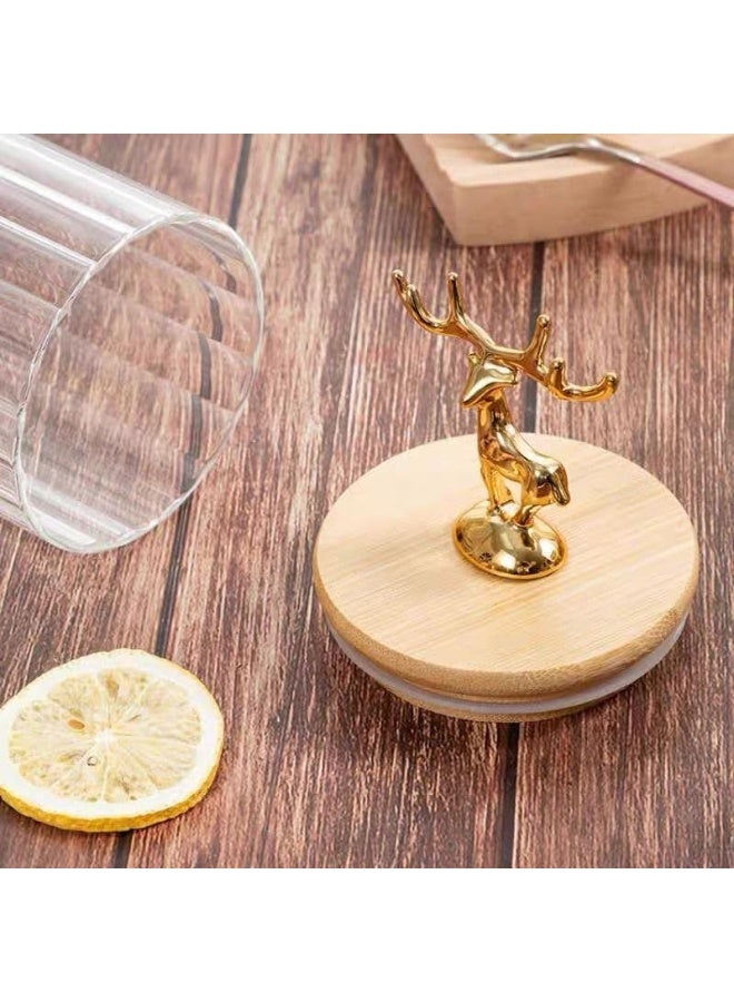 Airtight Glass Jar with Wooden Lid, 950ml Food Storage Container for Coffee Beans, Nuts, Cereal, Sugar, and Spices - Image 4