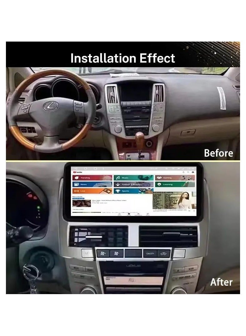SHEZA STAR Android Car Stereo 12.3 Inch For Lexus RX300 RX330 RX350 2003 2004 2005 2006 2007 2008 2009 2GB RAM 32GB ROM Support Apple Carplay Android Auto With Complete Frame WiFi USB AHD Camera included  - Image 2