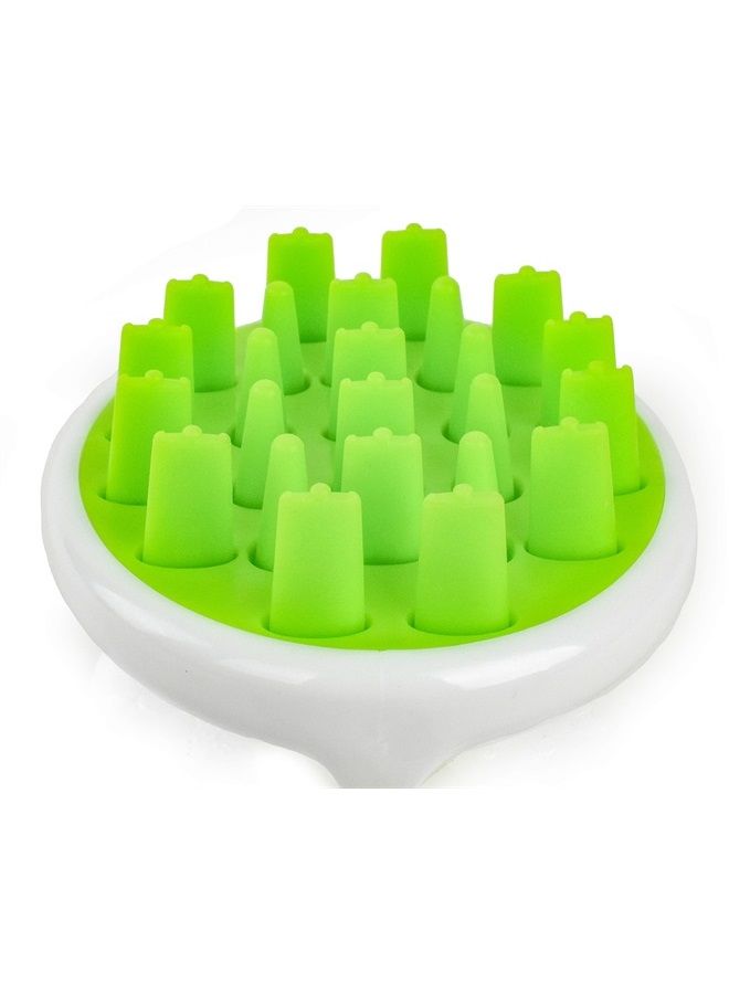 Zyllion Hair Shampoo Brush and Scalp Massager Care for Dandruff Removal, Scrubber, Hair Growth and Exfoliator with Flat and Pointed Soft Silicone Bristles for Women and Men - Green (ZMA-12-GR) - Image 3
