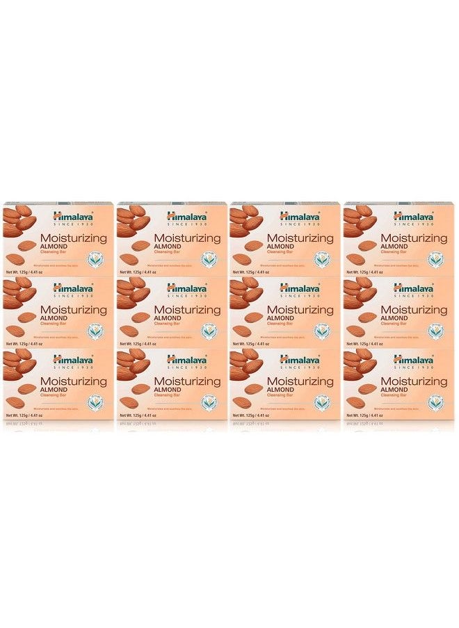 Himalaya Moisturizing Almond Cleansing Bar Face And Body Soap For Soft Skin 441 Oz 12 Pack  - Image 1