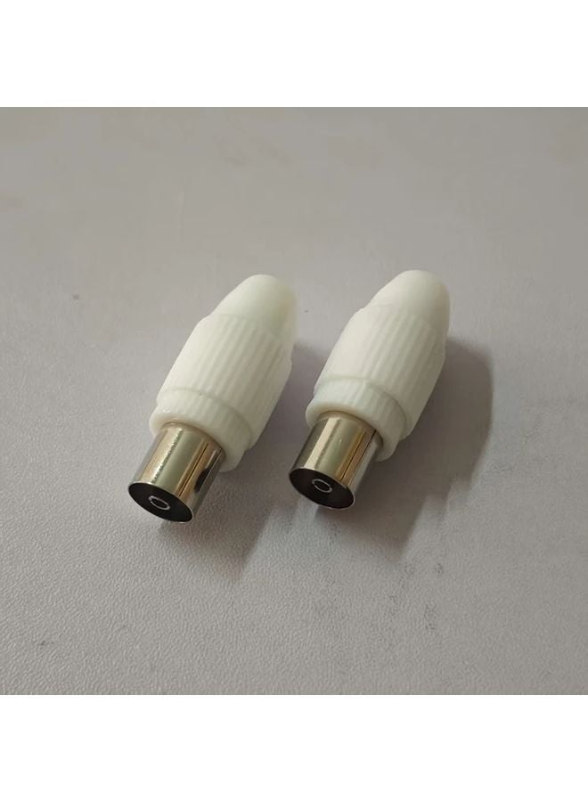 2 Female Solderless TV Antenna Plug Adapter for Audio Signal Transmission - Image 1