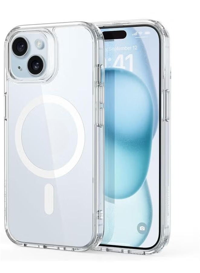iPhone 15 Magnetic Clear Case | Anti-Yellowing & Scratch-Resistant | Shockproof with Air Guard Corners | Strong MagSafe Compatible Case - Image 1
