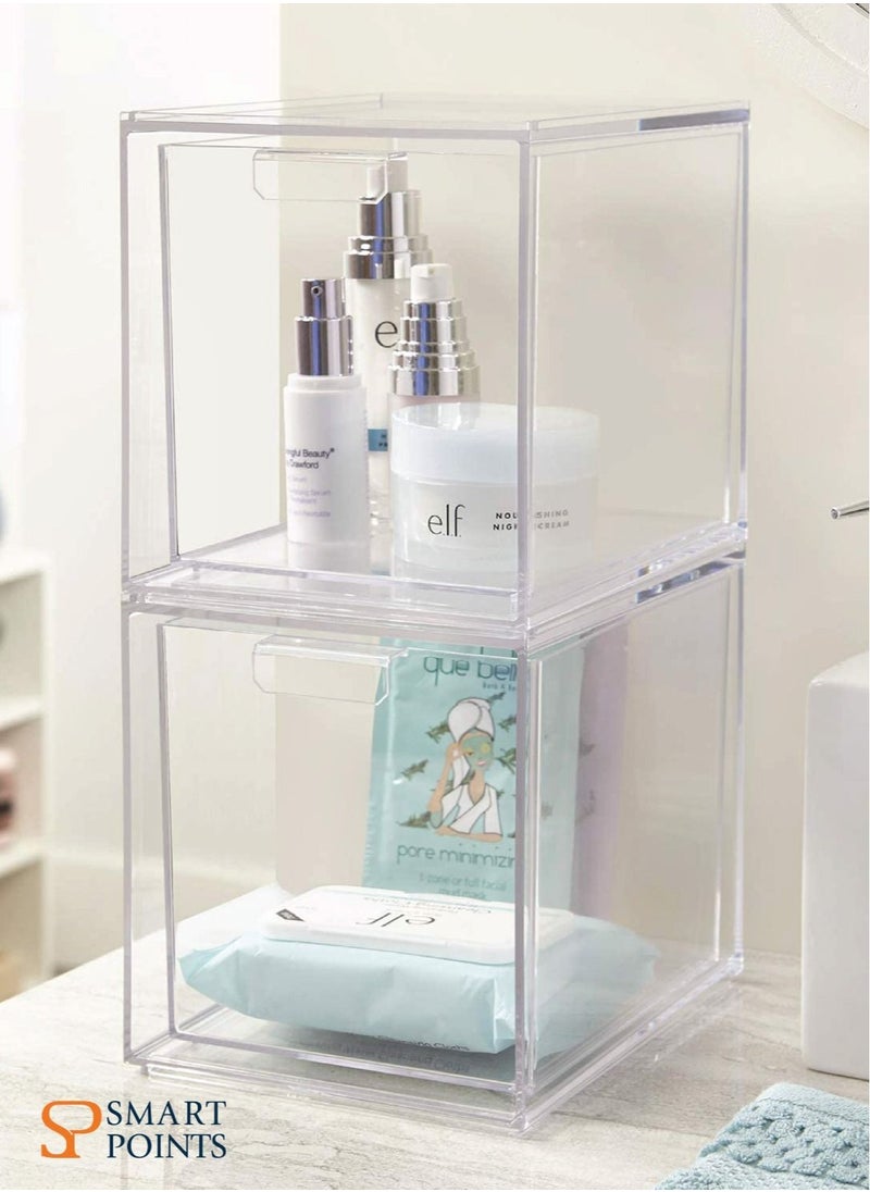 SMARTPOINTS Acrylic Transparent Cosmetic Storage Box Drawer Type Storage Box  - Image 1