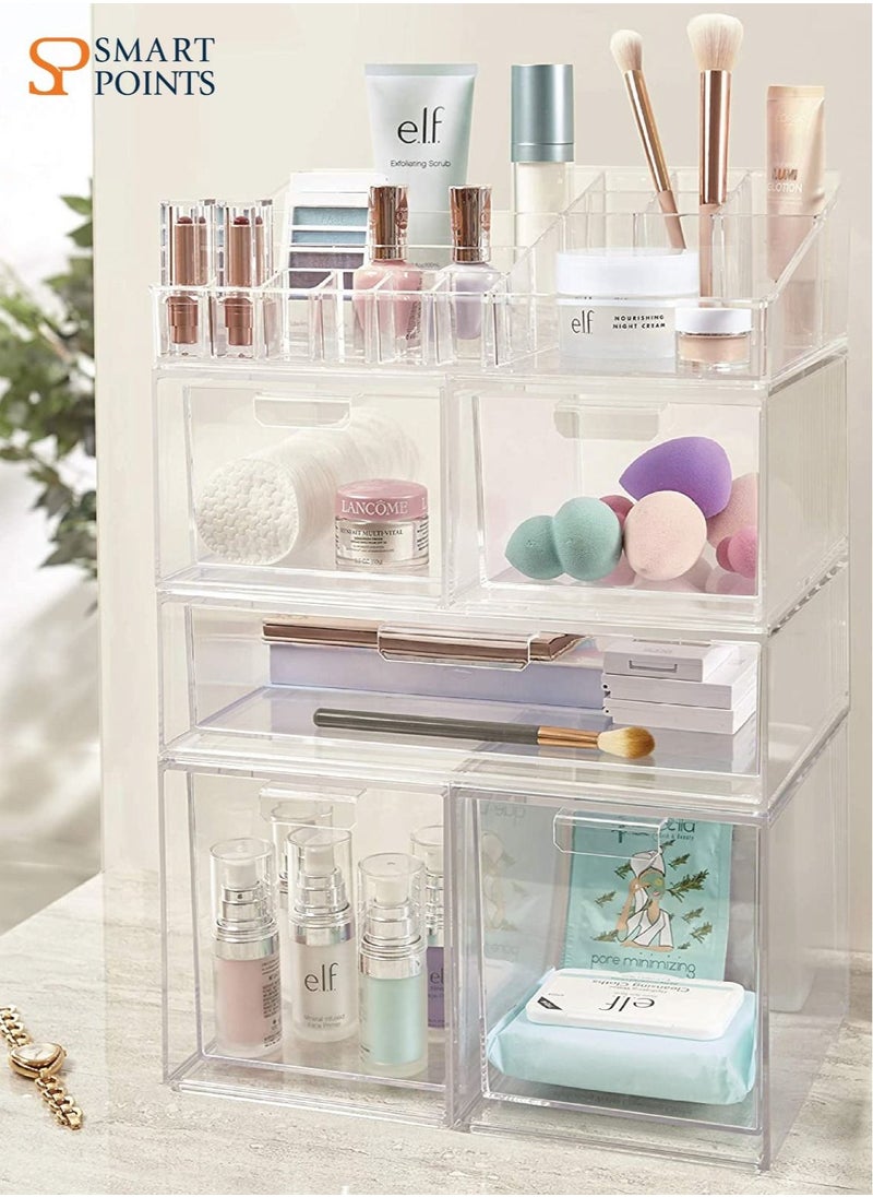 SMARTPOINTS Acrylic Transparent Cosmetic Storage Box Drawer Type Storage Box  - Image 3