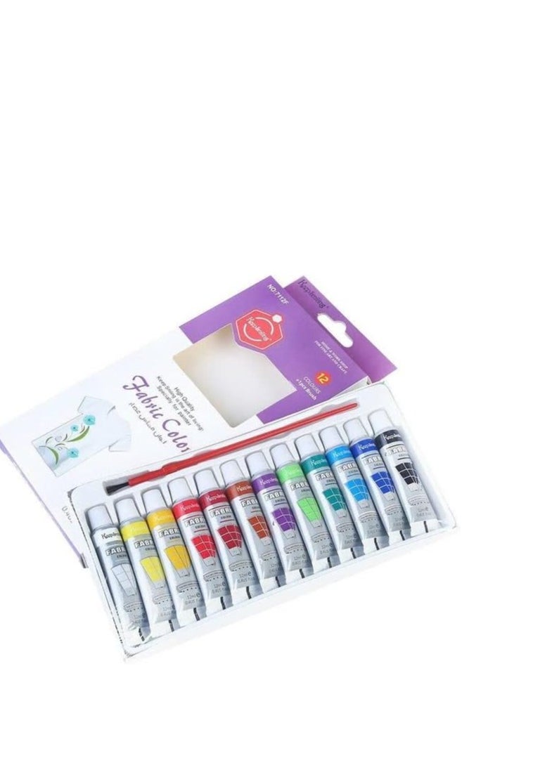 Keep Smiling Fabric Colors Set, 12colors X 12ml, Keep Smiling's Colors  - Image 1