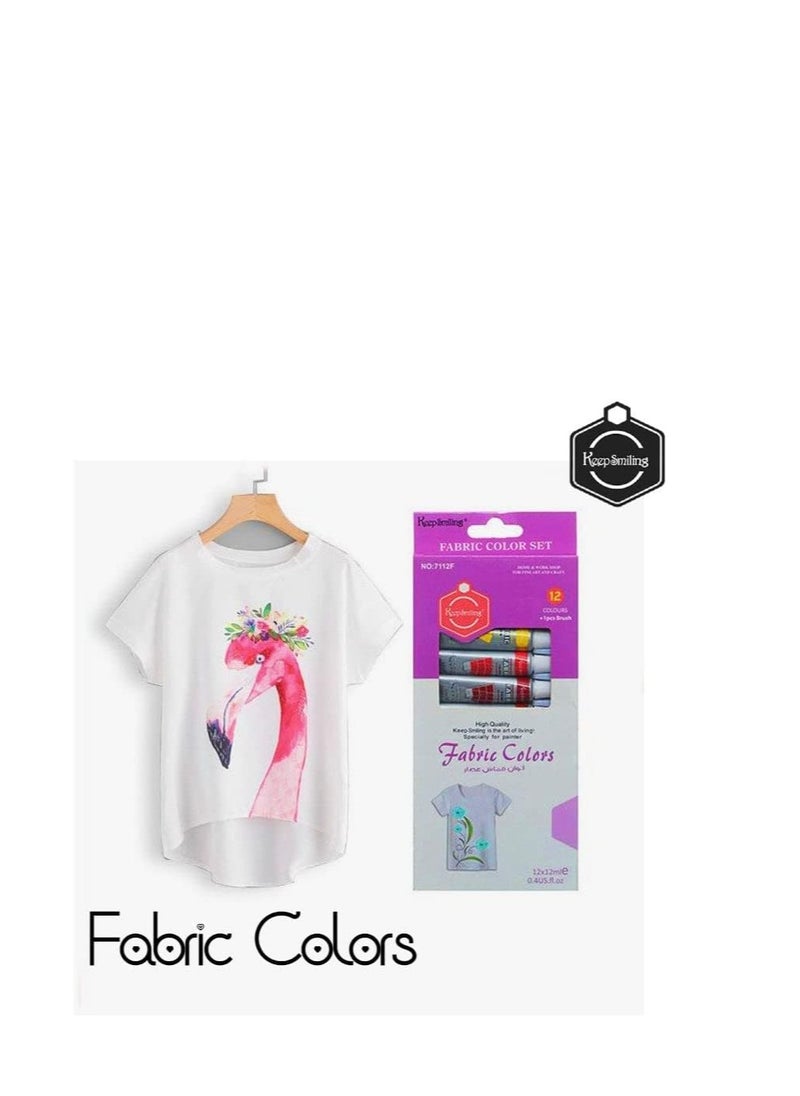 Keep Smiling Fabric Colors Set, 12colors X 12ml, Keep Smiling's Colors  - Image 2
