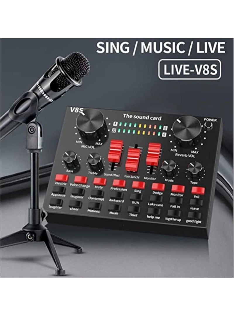BGM Live Streaming Sound Adapter Phone Laptop Microphone Multi-Function High Sound Quality Intelligent Compatibility Sound Adapter  - Image 3