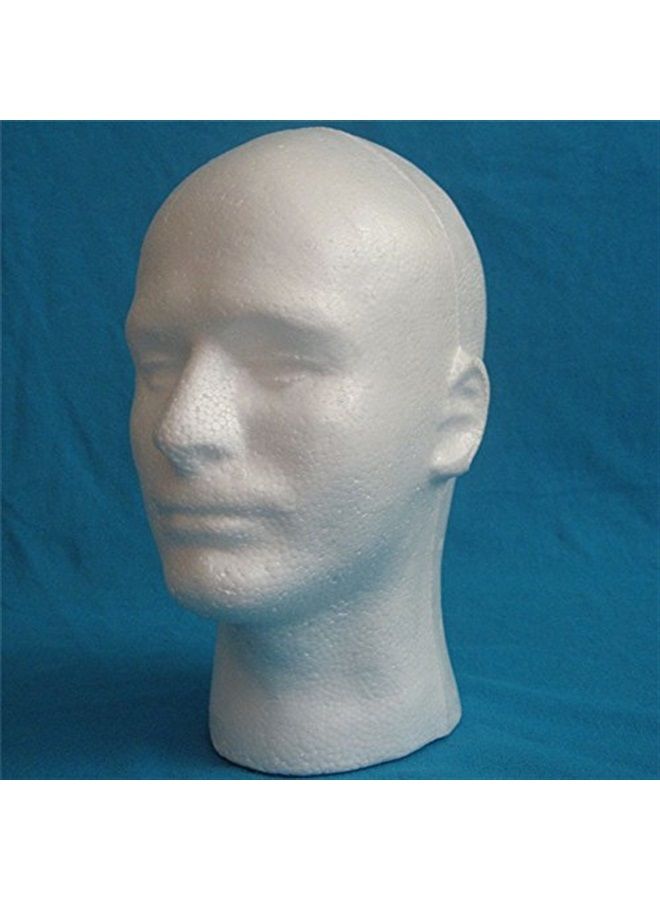 LIAMTU Male Wig Display Mannequin Head Stand Model Styrofoam Foam White - Image 4