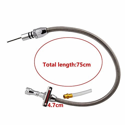 JahyShow Transmission Dipstick Stainless Braided Hose TH350 TH-400 700R4 Tranny SBC BBC Trans for Chevy GM - Image 3