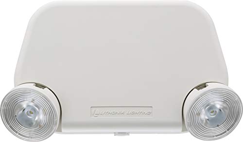 Lithonia Lighting Basics Low Profile Emergency Light LED Emergency Lights for Business Ceiling or Wall mount White Thermoplastic 120277V Dual Voltage Remote Capacity EU2L REM M12 - Image 1