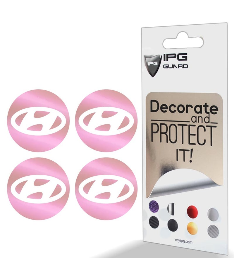 IPG Decal Made for Hyundai 2011-23 Sonata/Azera/Santa Fe (2.16" Decal - 2.31" Center Cap) Outside of Logo Outer Stickers (4 Units) (Pearl Pink) - Image 1