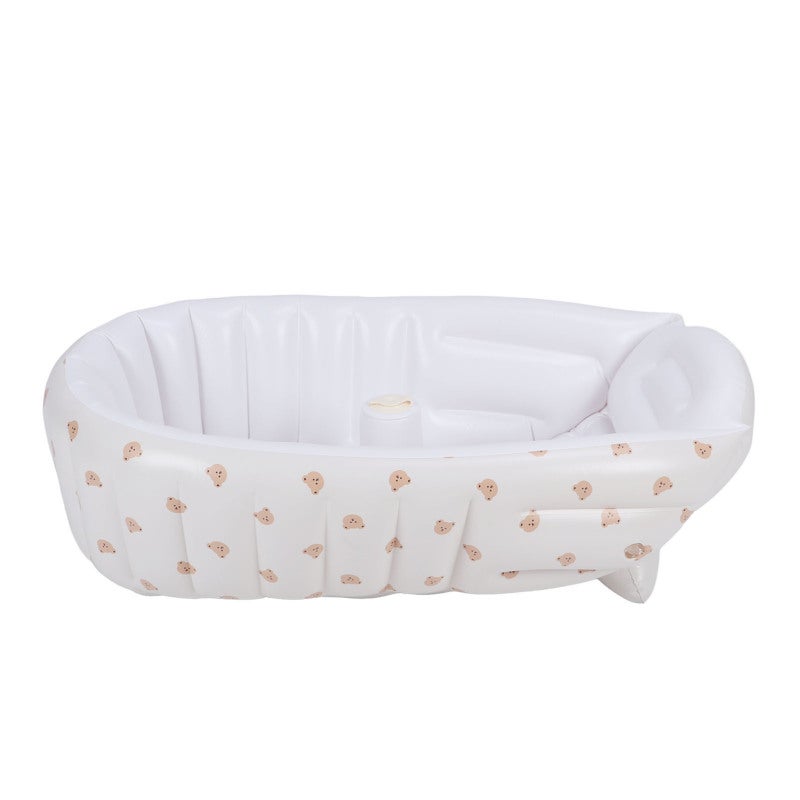 Inflatable Baby Bathtub: 0.3mm Thickened PVC, Cartoon Bear Pattern, Built-in Air Pump - Bionic Support Design, Compact Folding Toddler Tub for Newborns, Travel, Home Beach Camping Use - Image 5