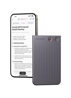 PLAUD PLAUD Note Al Voice Recorder (Black) - Advanced Audio Recording Device With Magnetic Case - Real-time transcriptions for 112 languages - Powered by GPT-4o  - Image 1