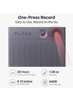 PLAUD PLAUD Note Al Voice Recorder (Black) - Advanced Audio Recording Device With Magnetic Case - Real-time transcriptions for 112 languages - Powered by GPT-4o  - Image 2