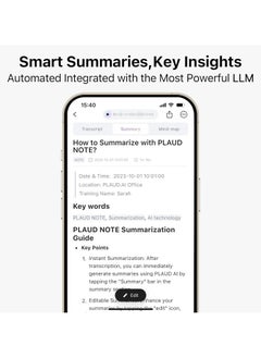 PLAUD PLAUD Note Al Voice Recorder (Black) - Advanced Audio Recording Device With Magnetic Case - Real-time transcriptions for 112 languages - Powered by GPT-4o  - Image 5