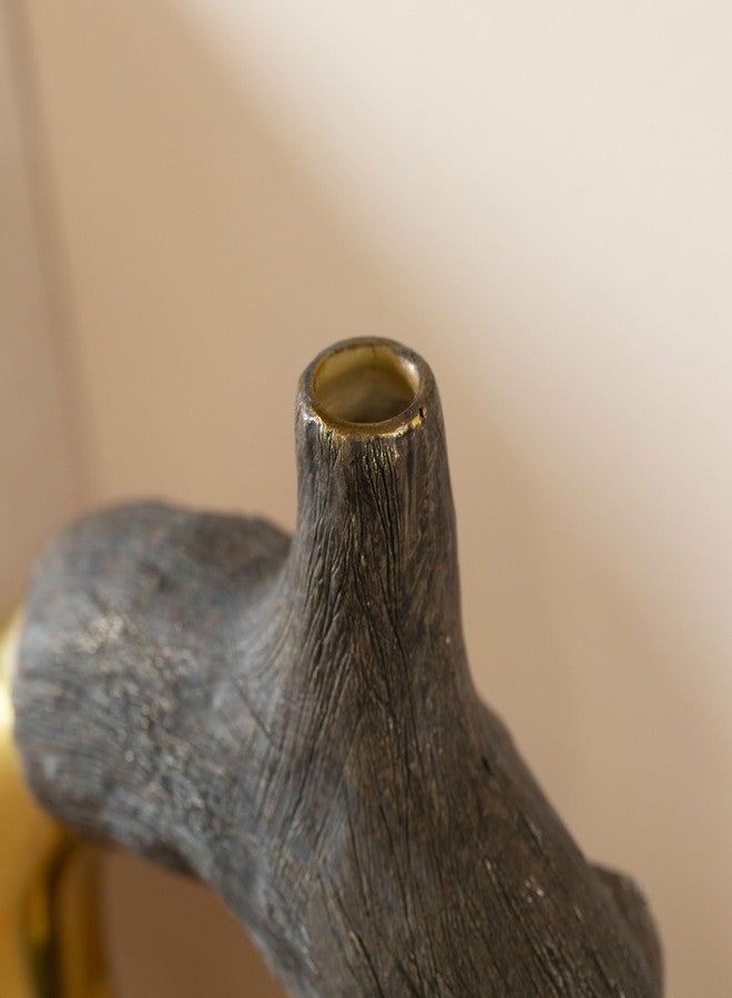 يونيك وايز مزهرية دائرية من الراتنج من يونيك وايز، مقاس 11 بوصة، بتصميم دائري مفتوح، قطعة مركزية زخرفية عصرية ذات طابع فني، مناسبة للرفوف والطاولات والمدافئ والمداخل ووحدات التحكم وديكور غرفة المعيشة، صغيرة الحجم - Image 5