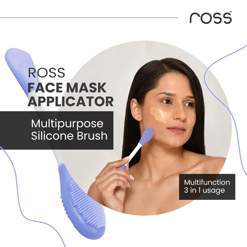Ross Silicone Face Mask Applicator & Lip Facial Cleansing Brush Made With Ultra Hygienic Soft Silicone Bristle For Gentle Exfoliation (Purple) - Image 2