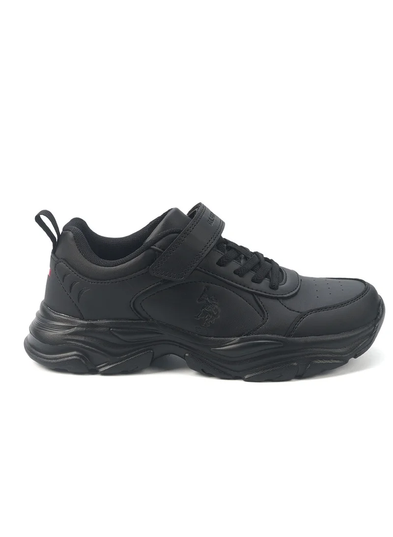 U.S. Polo Assn. Kids' Black Velcro Strap Sneakers – Easy-On, Day Fun for Little Explorers!