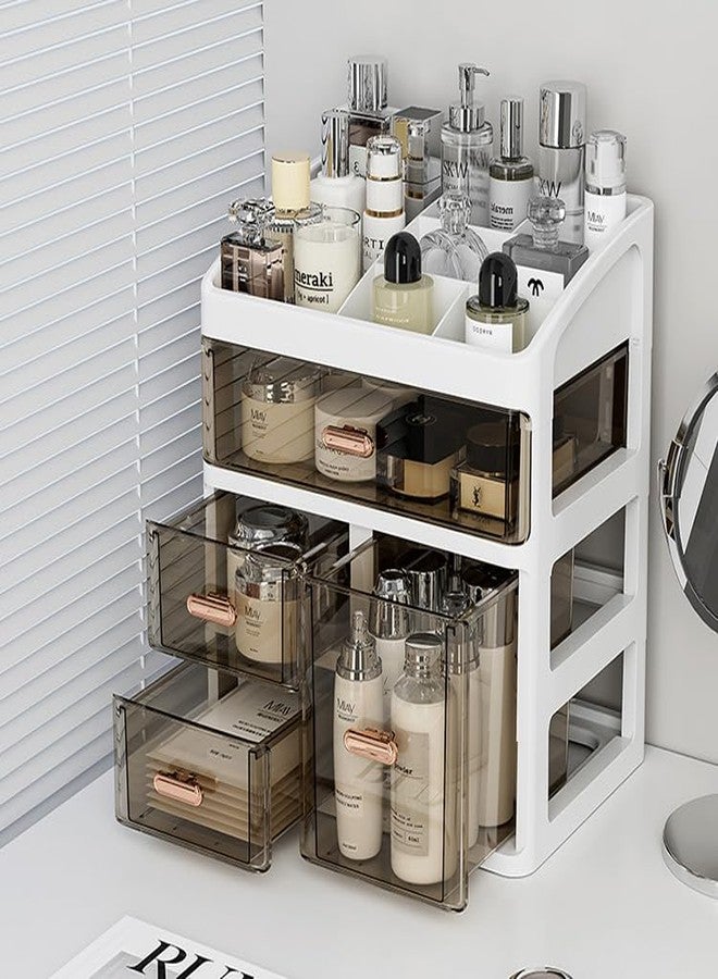 Zollyss Makeup Organisers | Bathroom Cosmetic Beauty Organizer with 3 Layers, Easy Access Makeup Brush Storage, Dust-Free Tabletop Organiser, Space-Saving 27.5cm x 23.5cm x 17cm - Image 2