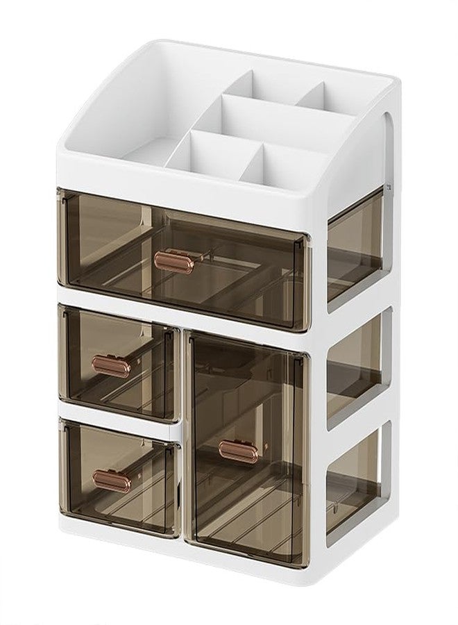 Zollyss Makeup Organisers | Bathroom Cosmetic Beauty Organizer with 3 Layers, Easy Access Makeup Brush Storage, Dust-Free Tabletop Organiser, Space-Saving 27.5cm x 23.5cm x 17cm - Image 1
