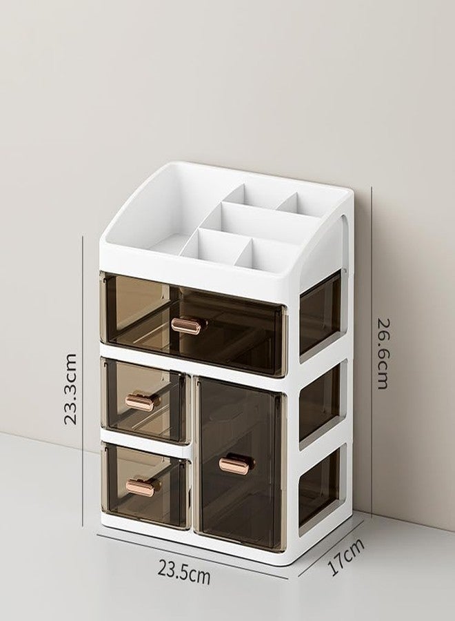Zollyss Makeup Organisers | Bathroom Cosmetic Beauty Organizer with 3 Layers, Easy Access Makeup Brush Storage, Dust-Free Tabletop Organiser, Space-Saving 27.5cm x 23.5cm x 17cm - Image 4