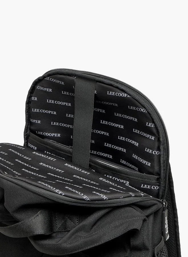 Lee Cooper BLACK Solid Backpack For Boys 13+ Years With Padded Shoulder Strap for Men | Best Price UAE