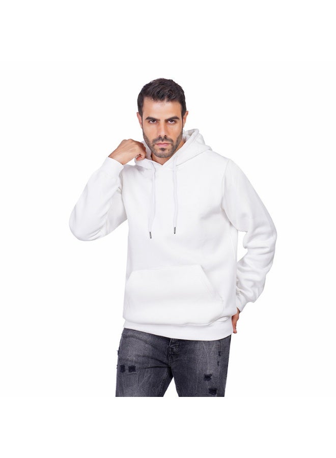 كوب سويت شيرت رجالي بغطاء رأس سادة بأكمام طويلة - Image 1