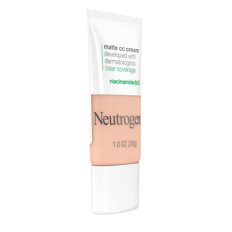 Neutrogena Clear Coverage Flawless Matte CC Cream, Full-Coverage Color Correcting Cream Face Makeup with Niacinamide (b3), Hypoallergenic, Oil Free & Fragrance Free, Alabaster, 1 oz - Image 5