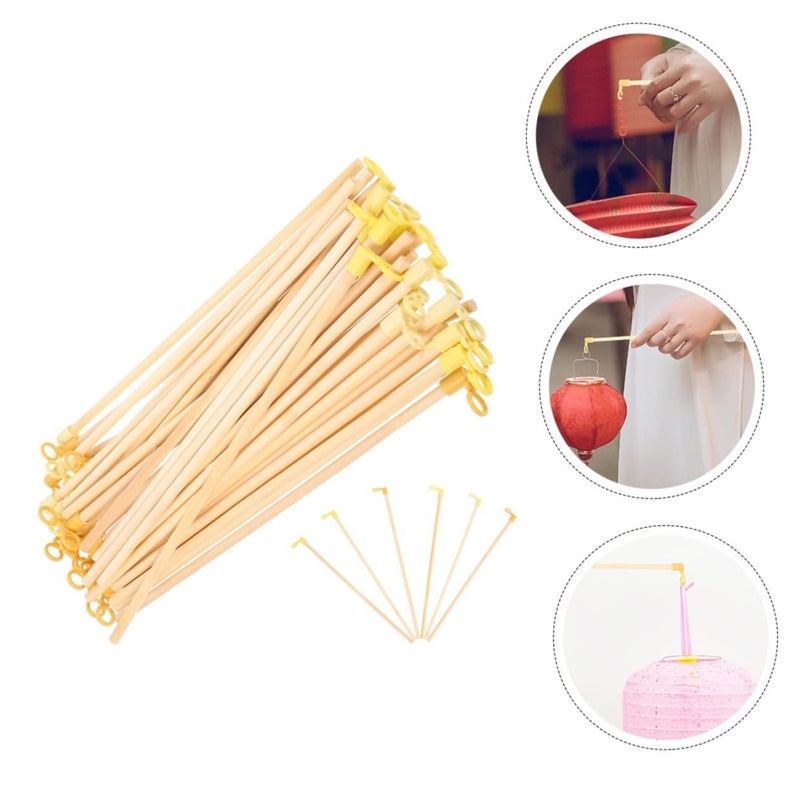 أعواد الفوانيس الخشبية ٥٠ قطعة، مقابض يدوية للاحتفالات DIY، أعمدة محمولة للزينة - Image 5
