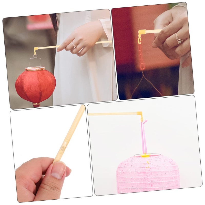 أعواد الفوانيس الخشبية ٥٠ قطعة، مقابض يدوية للاحتفالات DIY، أعمدة محمولة للزينة - Image 3