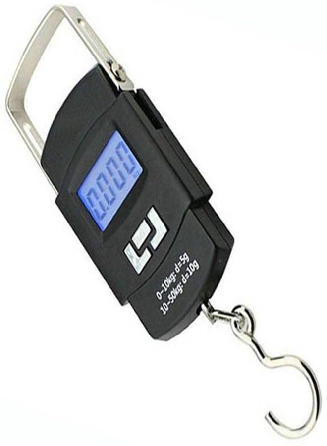 Weight Machine for Luggage, Wait Machine, Luggage Wighing Scale, Digital Weighing Scale, Bag Weighing Scale for Luggage, Electronic Portable Fishing Hook Type Digital LED Screen, 50 kg (Black) Vcx-655 - Image 1