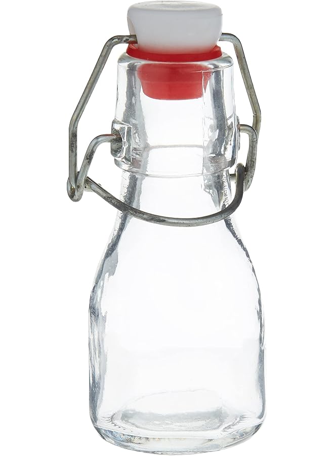 GLASS BOTTLE WITH CLIP TOP 100ML 50094-5