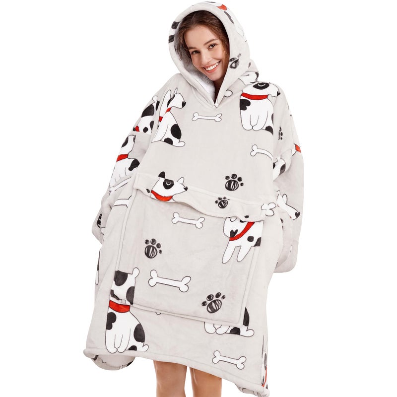DESERT HOME Deserthome Wearable Blanket Hoodie for Kids 4-12YR Oversized Hooded Blanket Super Soft Comfortable Warm Flannel Colorful - Image 2