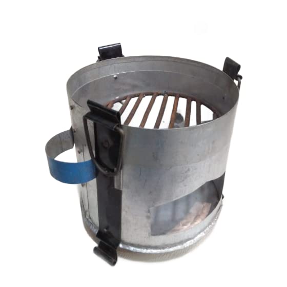 أك كريشنز سيغدي حديد تقليدي ثقيل مع مقابض حديدية، فرن طهي مثالي للشواء، رماد للطهي في المنزل والمطبخ، الحجم 20x20 سم - Image 1