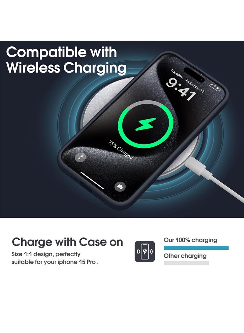 WRISTWISE Case Cover for iPhone 15 Pro - [Camera All-Round Protection] [Soft Microfiber Lining Anti-Scratch] Shockproof Phone Case Cover, Black - Image 5