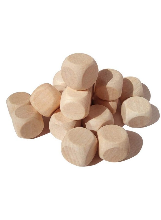 تينسيري 100 قطعة من النرد الخشبي الفارغ، مكعبات مربعة غير مكتملة، 6 مكعبات خشبية من الجوانب مع زوايا مستديرة للمشروعات اليدوية اليدوية (16 مم) - Image 1