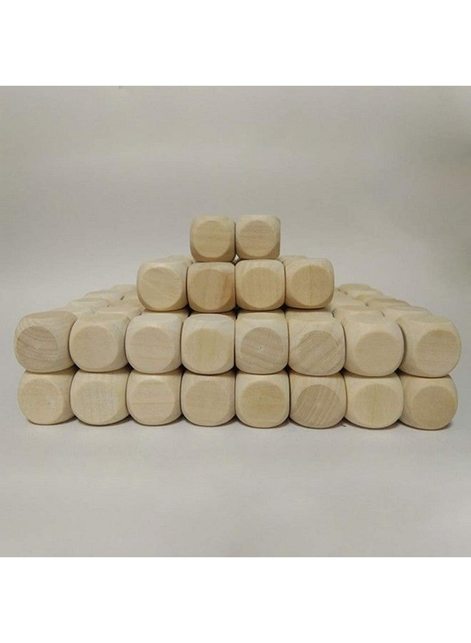 تينسيري 100 قطعة من النرد الخشبي الفارغ، مكعبات مربعة غير مكتملة، 6 مكعبات خشبية من الجوانب مع زوايا مستديرة للمشروعات اليدوية اليدوية (16 مم) - Image 2