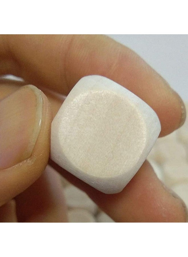 تينسيري 100 قطعة من النرد الخشبي الفارغ، مكعبات مربعة غير مكتملة، 6 مكعبات خشبية من الجوانب مع زوايا مستديرة للمشروعات اليدوية اليدوية (16 مم) - Image 3