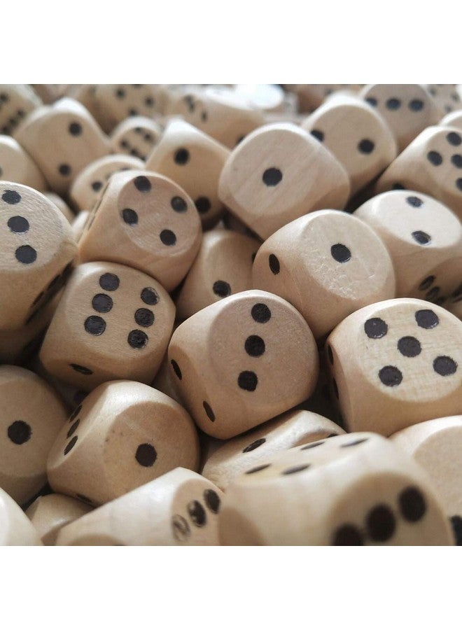 تينسيري 100 قطعة من النرد الخشبي الفارغ، مكعبات مربعة غير مكتملة، 6 مكعبات خشبية من الجوانب مع زوايا مستديرة للمشروعات اليدوية اليدوية (16 مم) - Image 4