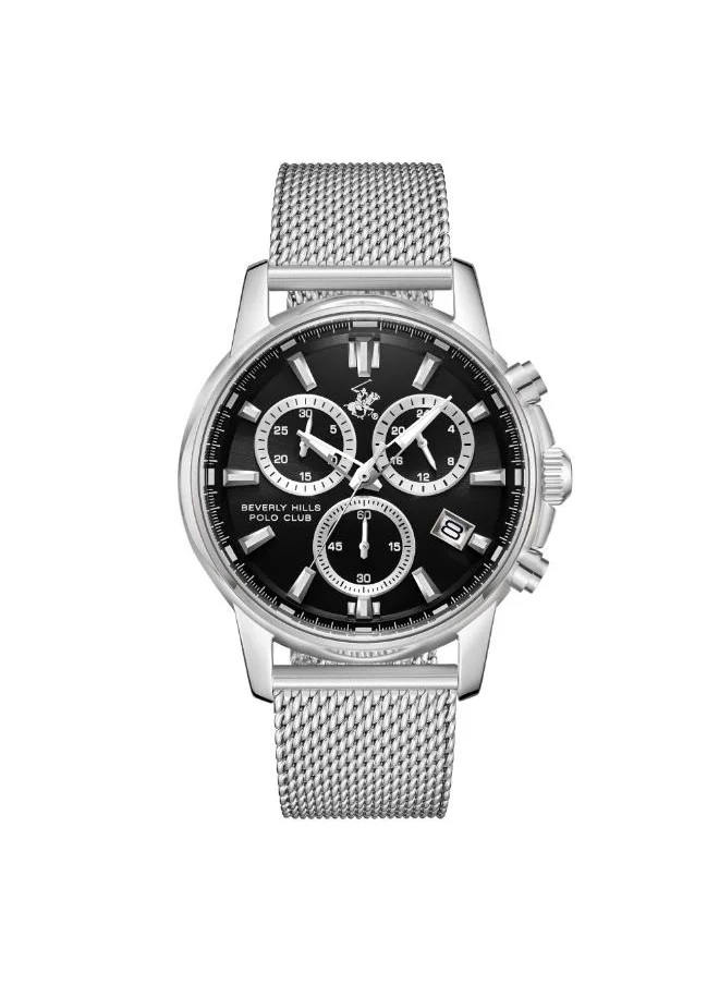 BEVERLY HILLS POLO CLUB BEVERLY HILLS POLO CLUB BP3647X.350 Men's Multi Function Display Watch & Metal Strap Silver