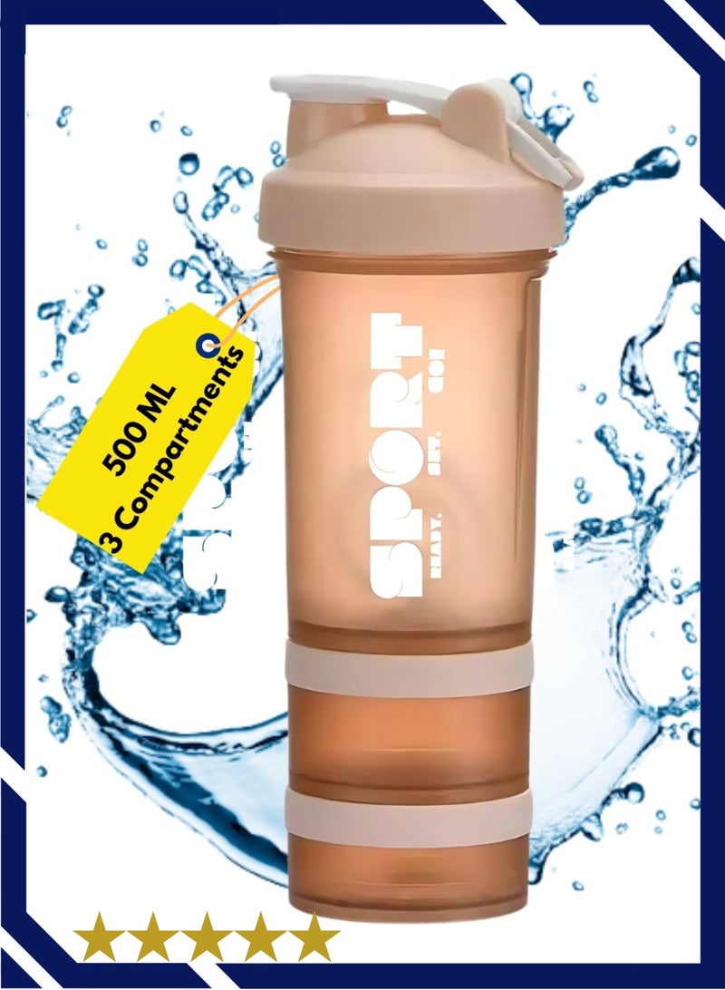 SPORT Protein Shaker Bottle Portable Supplement Mixer Cup with Powder Storage for Running Cycling Fitness - Image 1