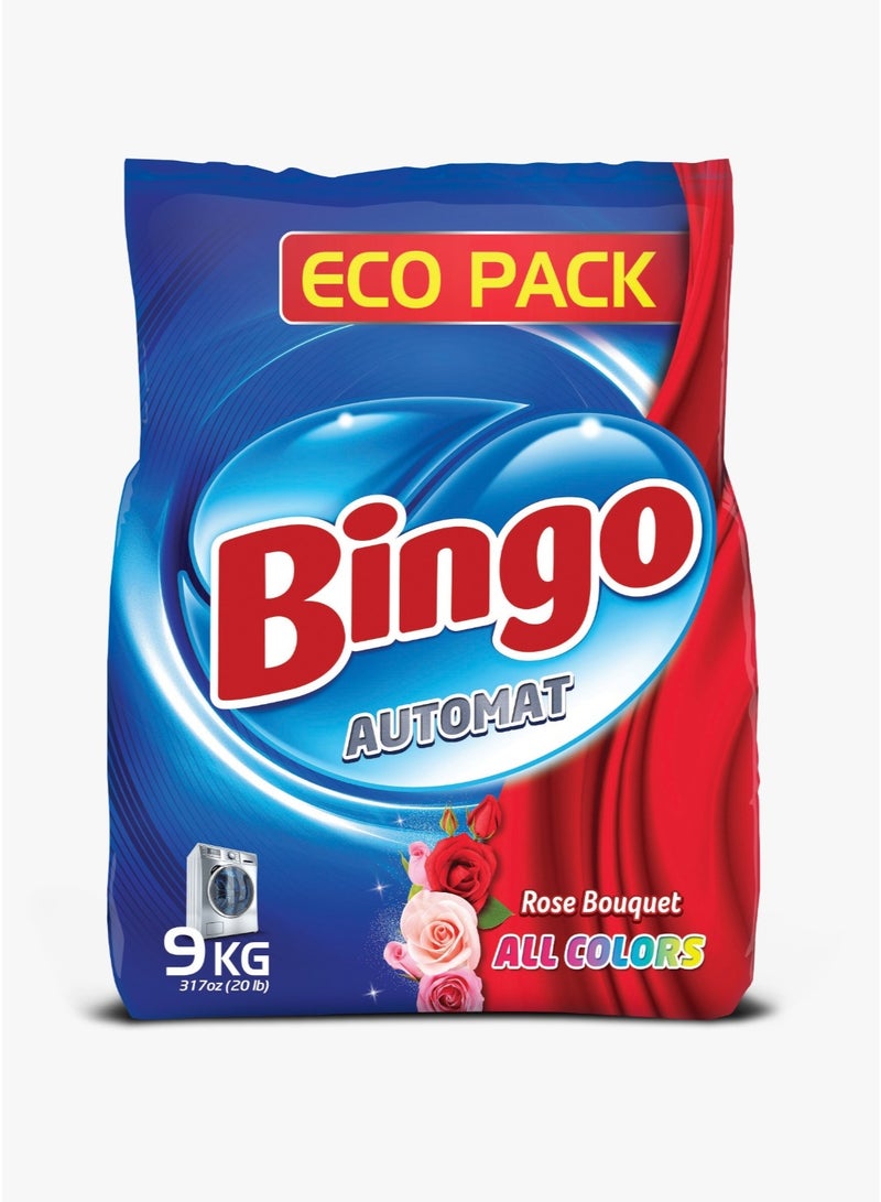 Bingo منظف غسيل بينغو ماتي 9 كجم – لجميع الألوان | عطر الورد