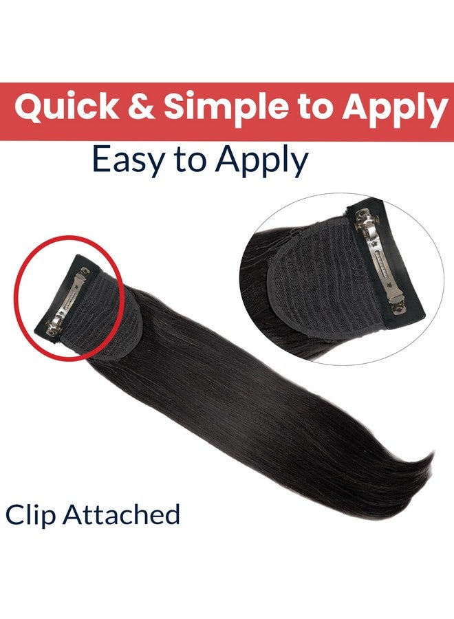 TEMPERIA (1 pcs) Ponytail Tik Tak Hair Extensions for Women - Straight Artificial Ponytail Hair Clip - Washable, Reusable, Tangle-Free Clip-In Hair Extension - Natural Looking - Black - Image 4