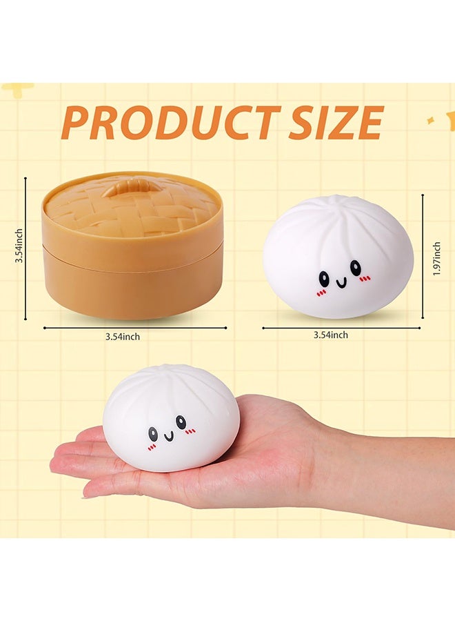Squishy Dumpling Stress Balls for Adults Kids, Dumpling Squishy Fidget Sensory Toy, Stretchy Squeeze Dough Ball Stress Relief Toy for ADHD - Image 3