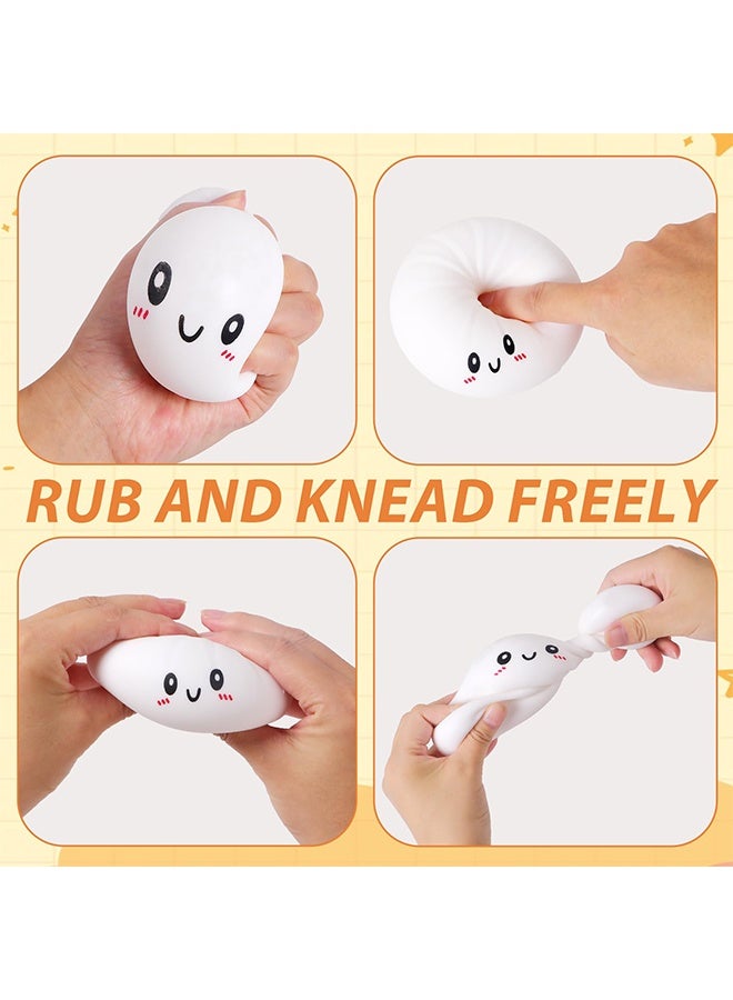 Squishy Dumpling Stress Balls for Adults Kids, Dumpling Squishy Fidget Sensory Toy, Stretchy Squeeze Dough Ball Stress Relief Toy for ADHD - Image 4